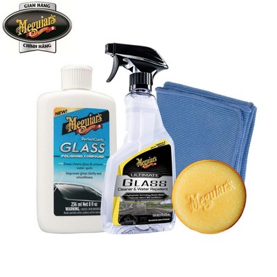 Combo Meguiar's Vệ sinh, làm sạch kính (tăng cường chống bám nước) đơn giản tại nhà (4SP), CB2405
