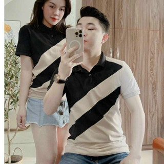 Áo thun Polo nam ngắn tay cổ bẻ, áo polo nam nữ áo đôi co giãn đẹp mẫu mới