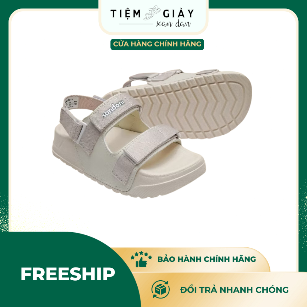 Giày Sandal Sondoni Be Kem - Phù hợp đi học, đi làm, đi chơi - S4