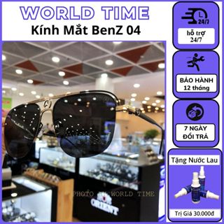 Kính mát nam Benz04 xanh tráng gương thời trang cao cấp ,full box, tròng Polazied, chống lóa , chống tia UV cực tốt