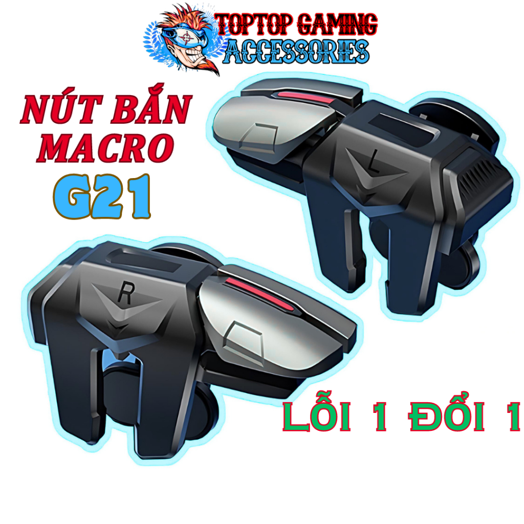 Nút Bắn PUBG G21 Nút Bấm Chơi Game 6Ngón Chất Liệu ABS & Hợp Kim Cho Game FPS PUBG Mobile Free Fire