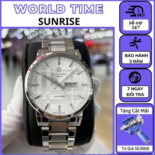 Đồng hồ nam Sunrise dây thép DM1204SWA - Full Box , Mặt Kính Shaphire chống xước - Chống nước 3ATM - Bảo Hành 3 Năm