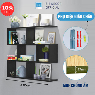 [Mua 1 được 2] Kệ Gỗ 4 Tầng Dài 80cm, Giá Sách Treo Tường Decor Rộng 15cm, 20cm SIB Decor KT06-80
