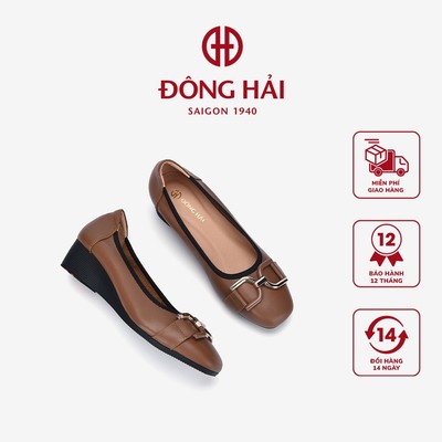Giày Búp Bê Nữ Đông Hải Đế Xuồng Mũi Vuông Khóa Kim Loại - G7162