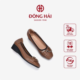  Giày Búp Bê Nữ Đông Hải Đế Xuồng Mũi Vuông Khóa Kim Loại - G7162 