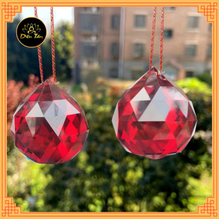 Quả cầu pha lê màu đỏ - quả cầu treo