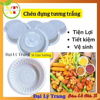 ( Lốc 100 ) Chén tương trắng đựng tương , muối , nước sốt giá rẻ
