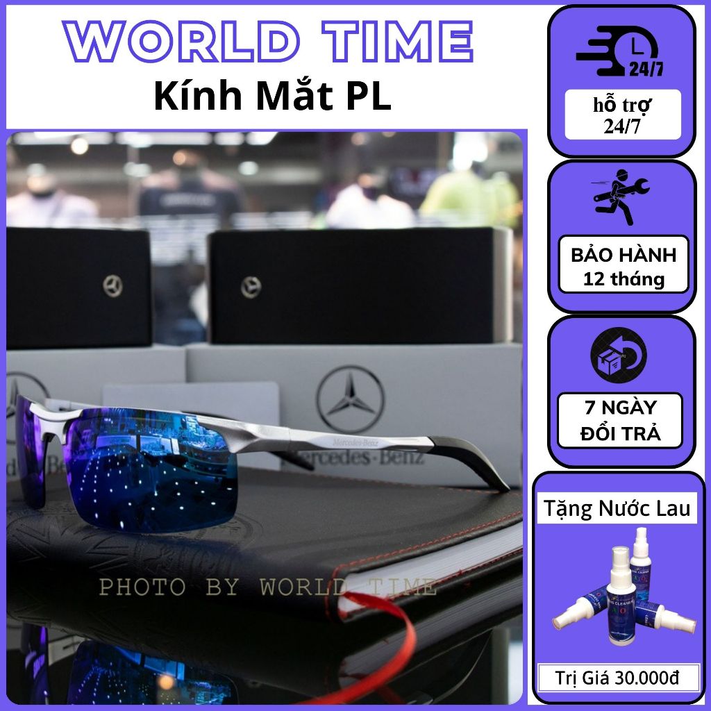 Kính mát nam PL01 - Mắt kính nam thời trang cao cấp , Full box , Tròng Polazied , Chống lóa , Chống tia UV cực tốt