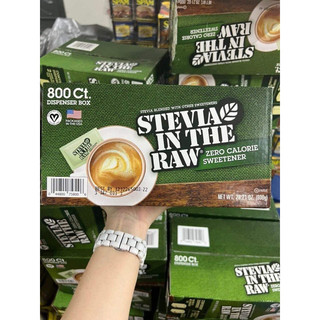 Đường ăn kiêng chiết xuất từ lá cỏ ngọt Stevia 800 gói  In The Raw Zero Calorie Sweetene