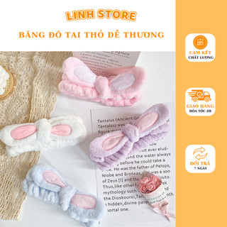 Băng Đô Tai Thỏ Vải Nhung Chất Xịn Siêu Mềm Mượt