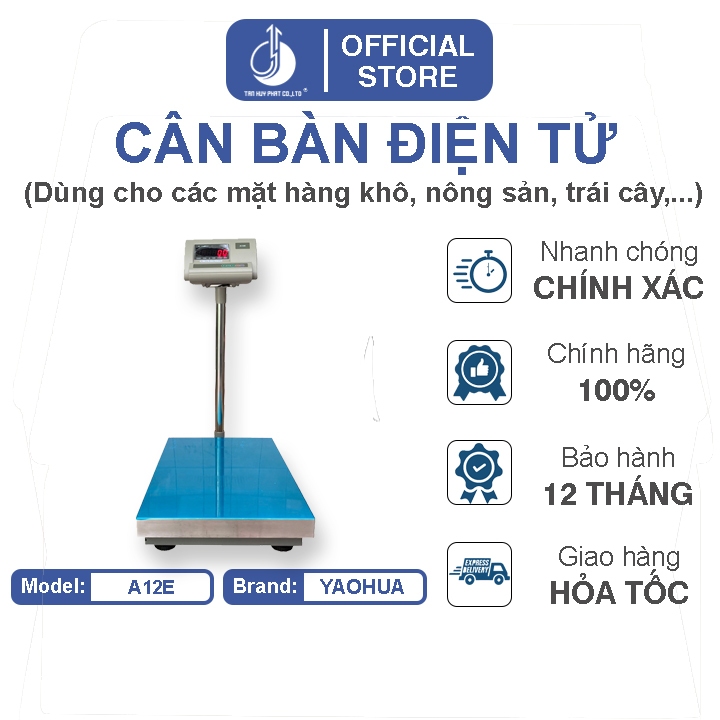 Cân Điện Tử A12E - Bàn Cân Trụ Đứng 40x50cm