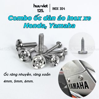 Ốc salaya full dàn áo mẫu Thái V3 phụ kiện inox 304 cho nhiều dòng xe Honda, Yamaha, Wave, Dream,...