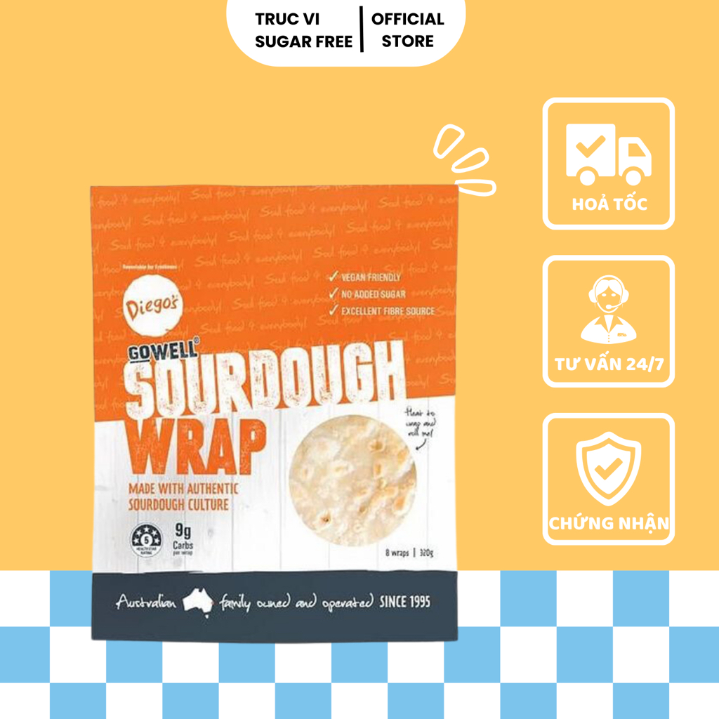 Vỏ Bánh Tortilla DIEGO'S [ Men SourDouugh] Không Đường Thuần Chay