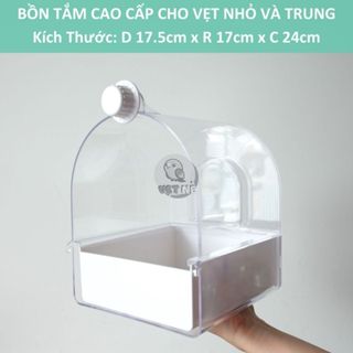 Bồn Tắm Nhựa Cao Cấp Gắn Lồng Cho Vẹt - Dùng Cho Vẹt Nhỏ Và Trung (Lovebird, Sun, Cockatiel, Greencheek, Monk,..)