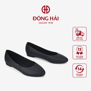 Giày búp bê nữ Đông Hải da bò kiểu dáng cổ điển đế cao su êm - G5700