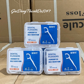 Combo 12 Hộp 600 Chiếc Tăm chỉ nha khoa hộp 50 Cây Dental Flossers tăm chỉ vệ sinh răng miệng - TD8868