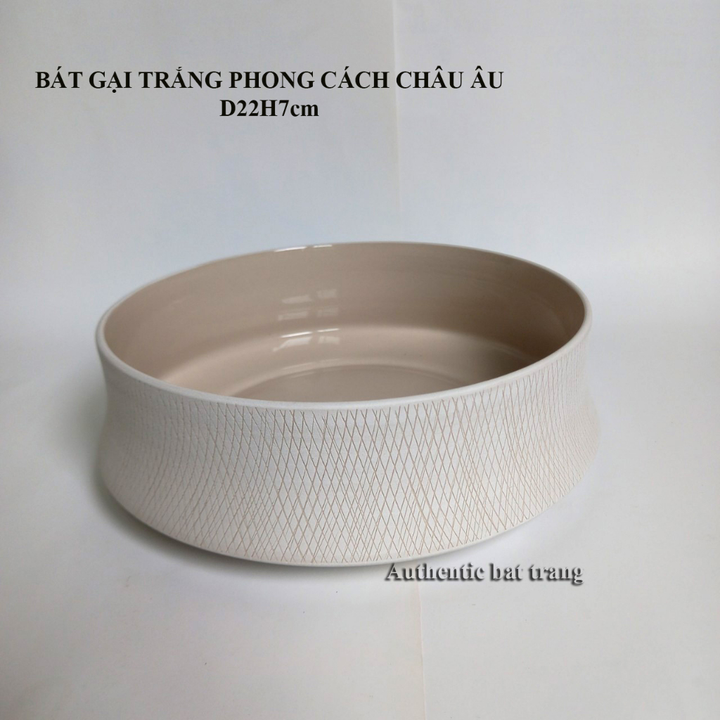 ĐẲNG CẤP PHONG CÁCH CHÂU ÂU - BÁT ĐĨA GẠI XƯỚC MÀU TRẮNG - CHUYÊN ĐỰNG  và trang trí món ăn, gốm sứ 