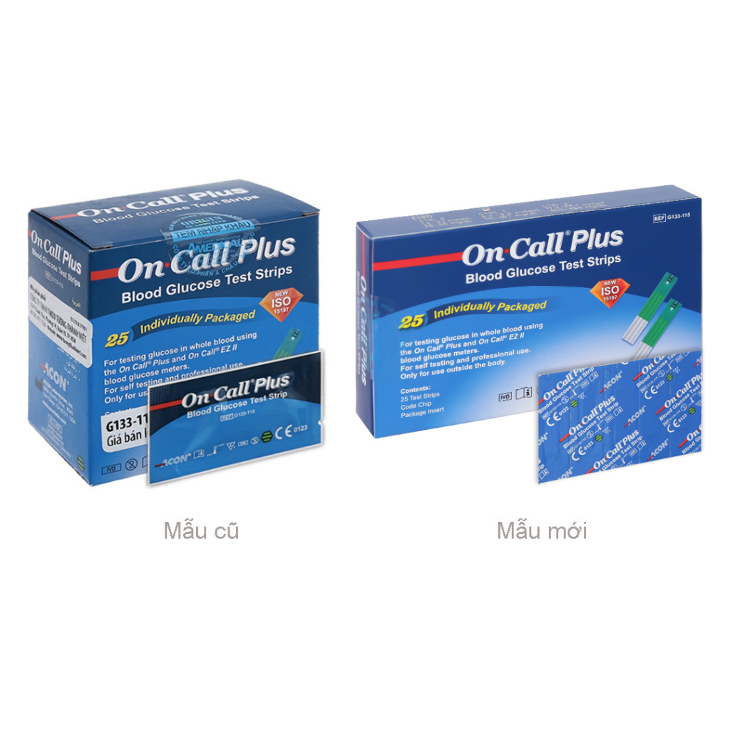 Que thử đường huyết On call plus, on call EZ II (25 que rời)
