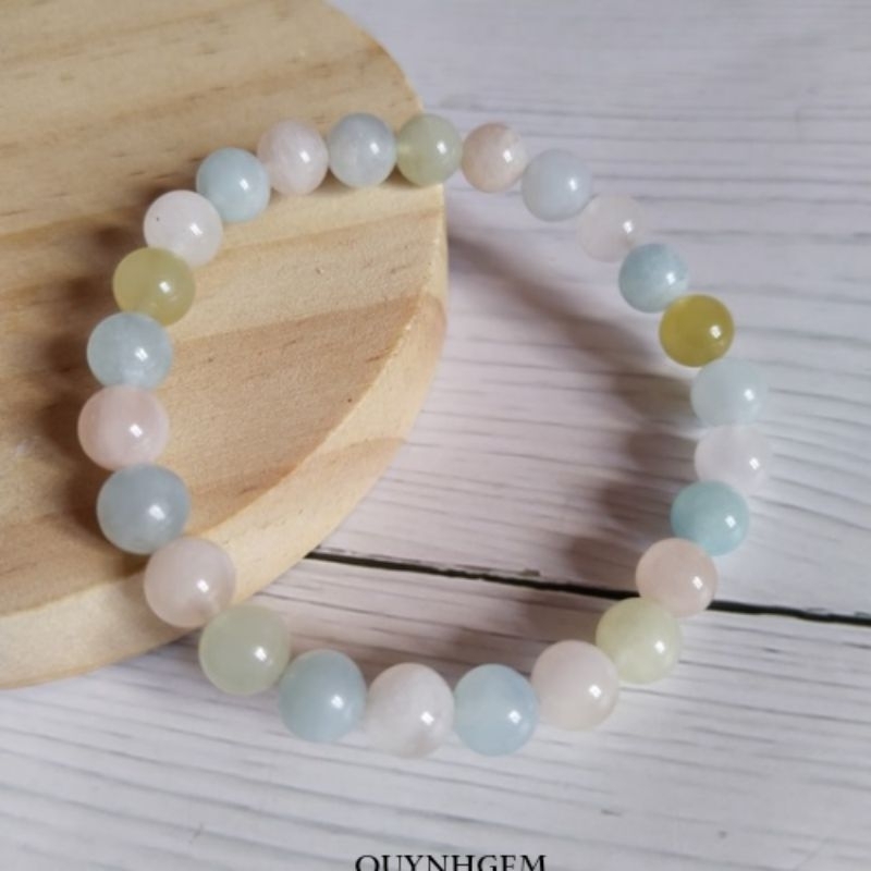 Vòng tay phong thủy đá Morganite thu hút tài lộc, may mắn