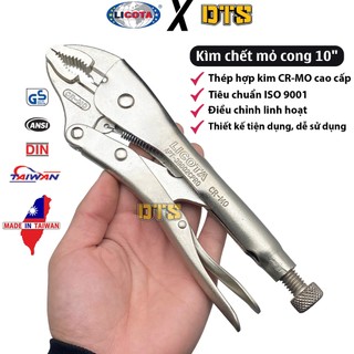 Kìm chết mỏ cong hãng LICOTA 10" | Kìm bấm chết kẹp đa năng thép CR-MO siêu bền, độ cứng cao, kềm chết khóa chắc chắn