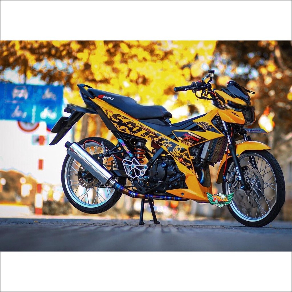 Tem rời xe Satria vàng đen Mới (C)