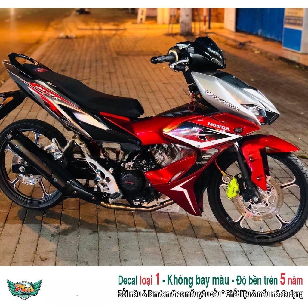 Tem rời xe Winner X đỏ đen bạc (C)