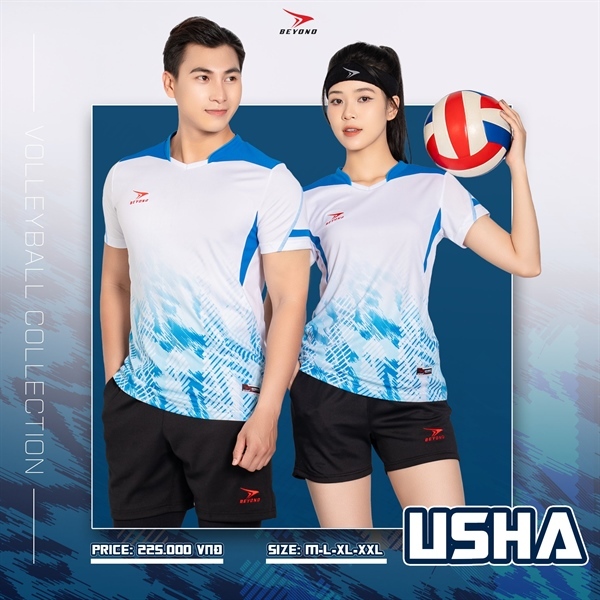 Quần áo bóng chuyền nam nữ BEYONO USHA, quần áo bóng chuyền giá rẻ