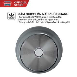 Nồi cơm điện 1.8L Sunhouse SHD8602 công suất 700W tỏa nhiệt đều, nấu nhanh Hàng chính hãng