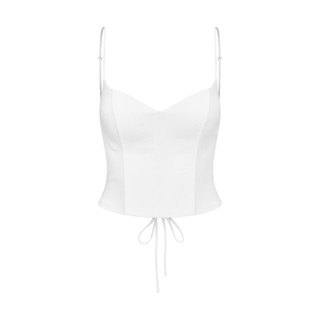 JUBIN STUDIO | CANNES TOP | Áo corset trắng đan dây phía sau