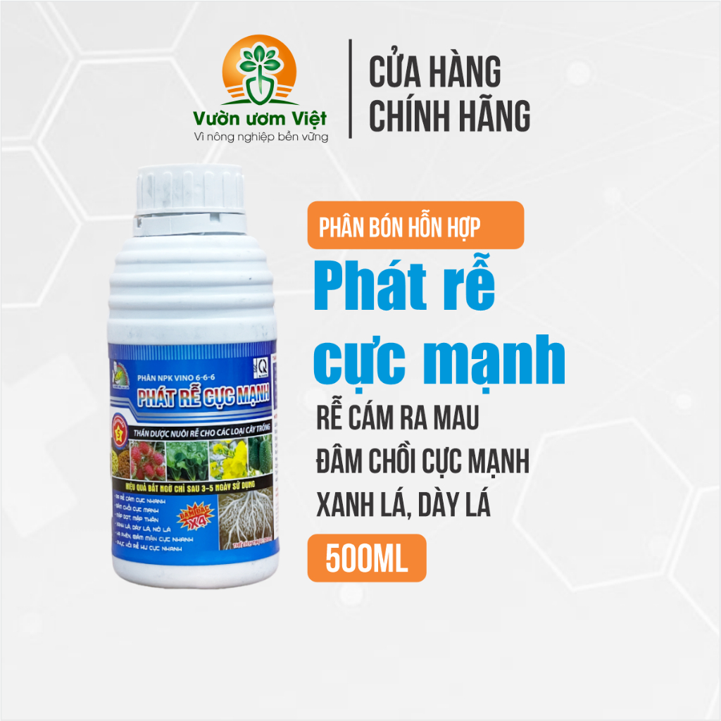 Phân bón Phát Rễ Cực Mạnh - kích thích ra rễ cám, phục hồi rễ hư tổn, ra rễ nhiều, giải độc cho rễ.