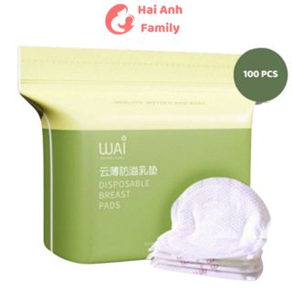 Miếng lót thấm sữa WAI siêu thấm chống tràn, túi 100 miếng