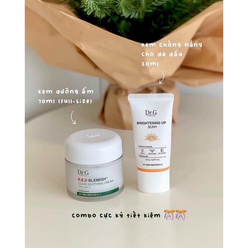 Combo Dr.G Red Blemish (Kem Dưỡng Dr.G RED Blemish 70ml + Kem Chống Nắng Dr.G Brightening Up 20ml)