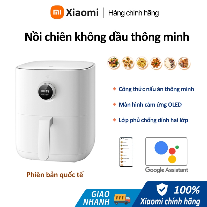 Nồi Chiên Không Dầu Xiaomi | 100 menu sẵn thông minh Google Assistant | giảm chất béo, giữ ấm | Phiên bản quốc tế