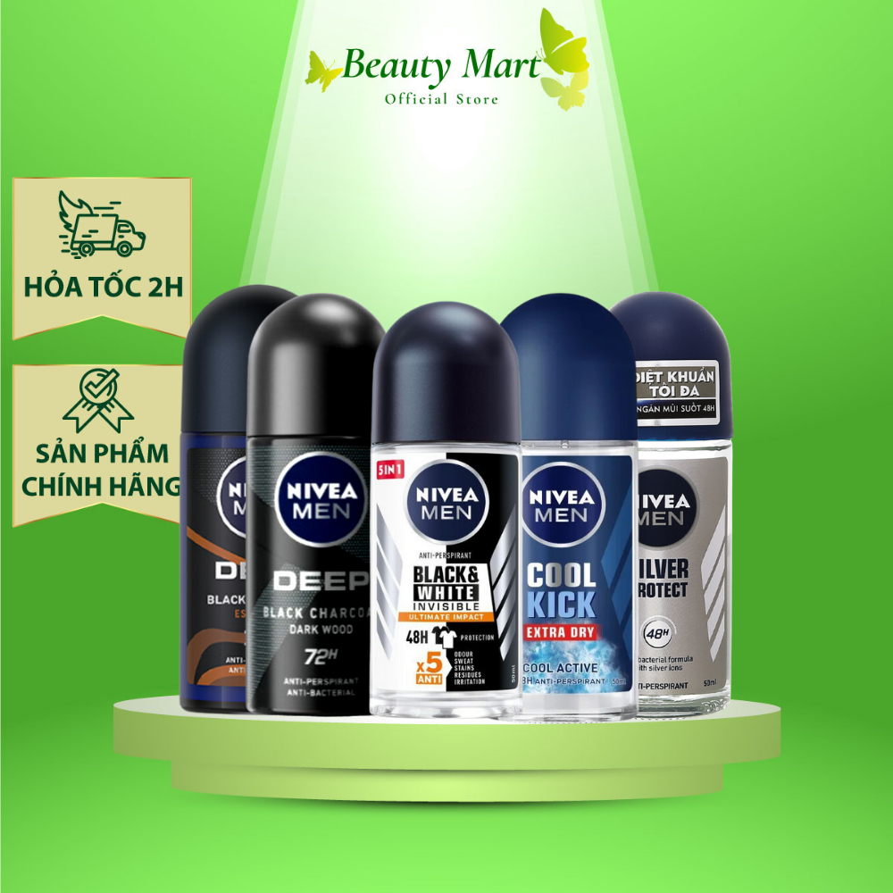 Lăn Ngăn Mùi NIVEA MEN 25ml/ 50ml - khử mùi, ngăn tiết mồ hôi, khô thoáng đến 72h