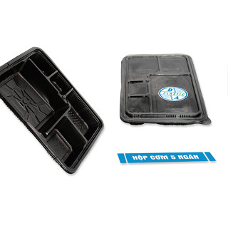 50 hộp nhựa đựng cơm 5 ngăn kèm nắp dùng 1 lần