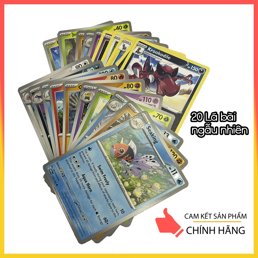 Combo 100 Thẻ Bài Pokemon TCG Common