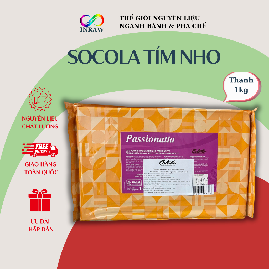 Socola Màu Colatta Thanh 1kg - Tím Nho