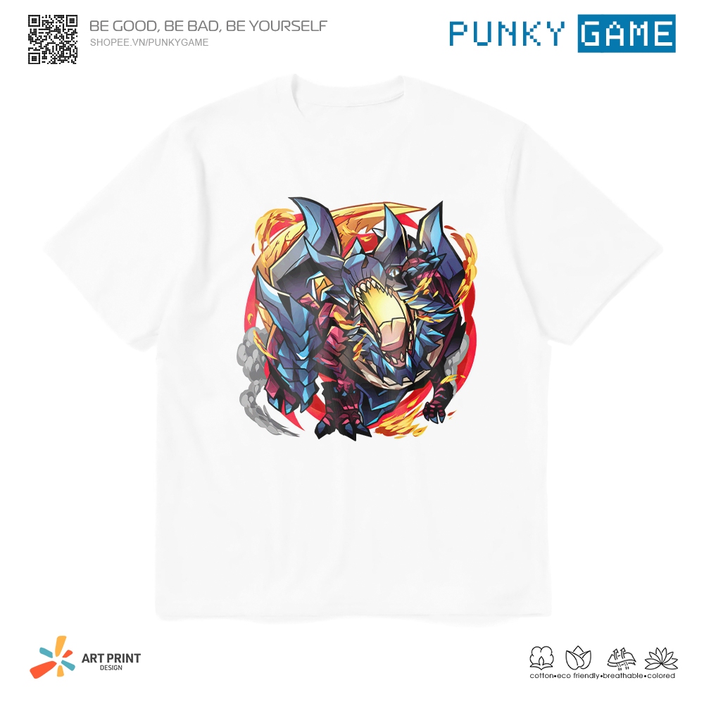 (Collection) Áo thun Unisex Áo thun Monster Hunter Robot Chibi Cotton 100% ngắn tay