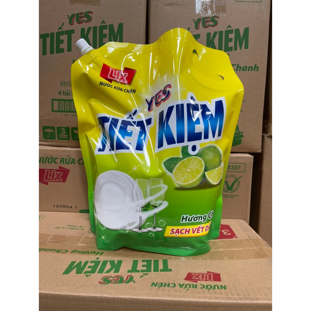 TÚI nước rửa chén Lix YES chanh 3,2kg