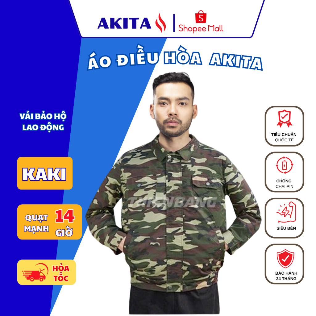 Bộ áo điều hòa AKITA pin 85.000mAH thiết kế quạt gió mạnh - bảo hành chính hãng 12 tháng