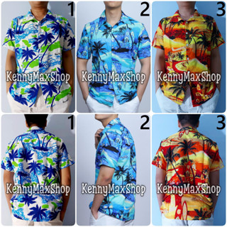 Áo Sơ Mi Đi Biển - Cây Dừa Vàng Xanh Đỏ Trắng - Áo Đôi Đồng Phục Nhóm Lớp Team Building #AKT