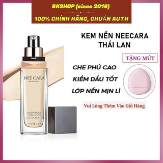   Thái Lan - Tặng Mút  Kem Nền Kiềm Dầu,Che Phủ NeeCara Cover Liquid Foundation N589- Nee Cara 