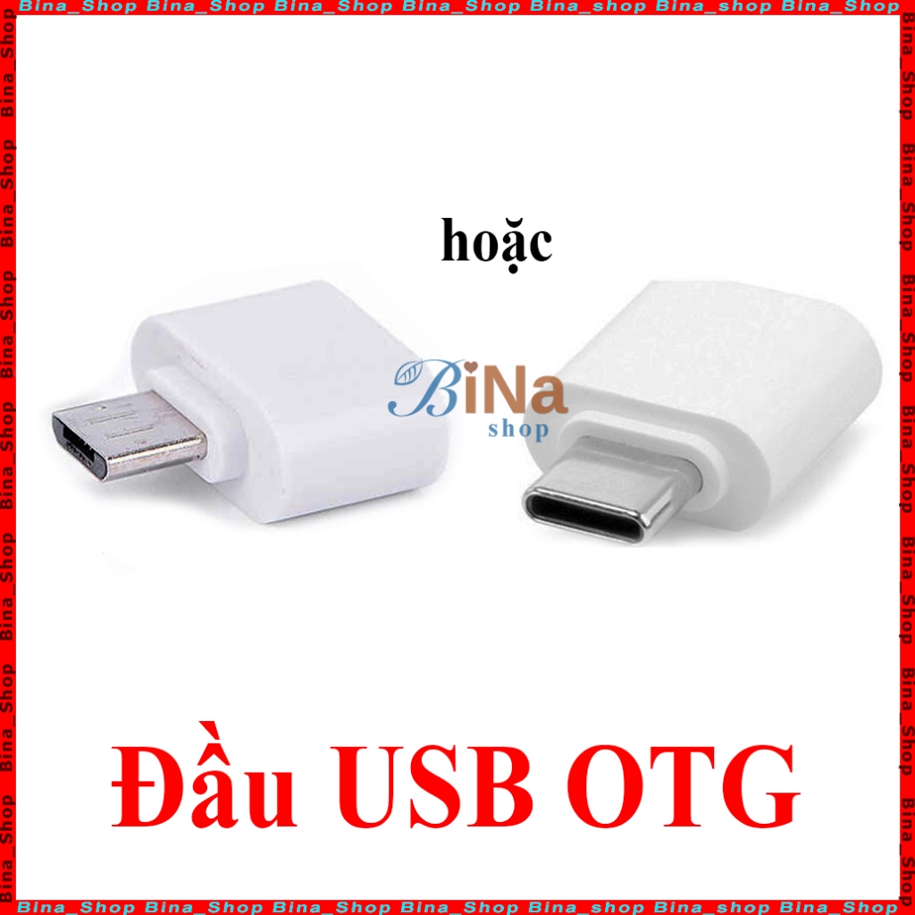Đầu chuyển OTG micro USB/Type C sang USB trắng/đen