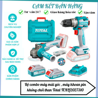 Bộ combo máy mài TAGLI21104 & máy khoan búa TIDLI20602 không chổi than pin 20V Total TCKLI2027310