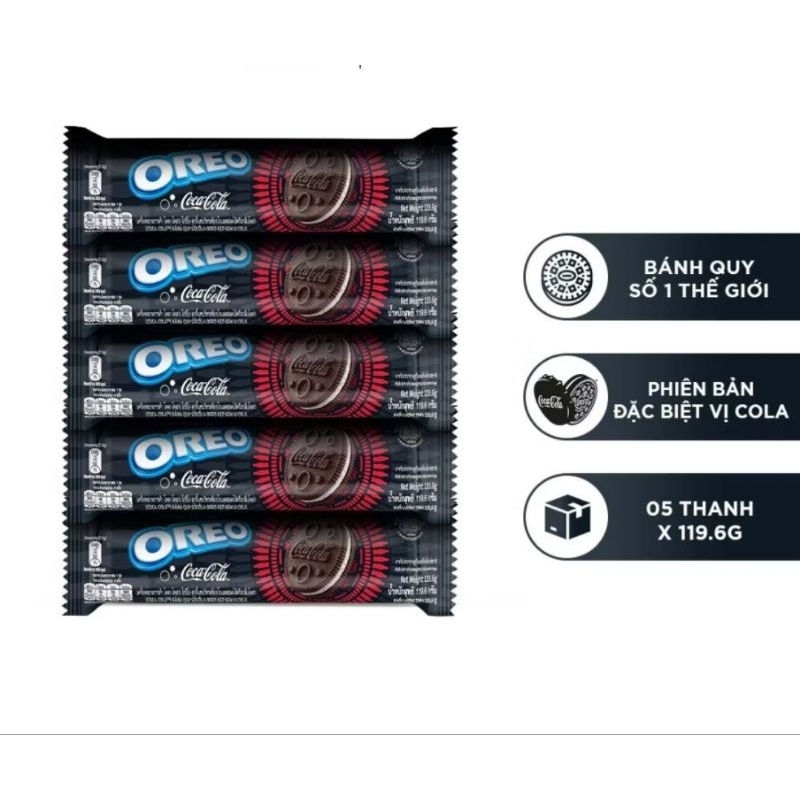 Bánh Quy Oreo vị kem Coca Cola combo 5 thanh×119,6gam