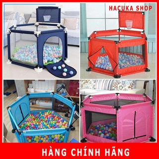 Nhà bóng cho bé hình lục giác, quây bóng cho bé tặng 10 bóng