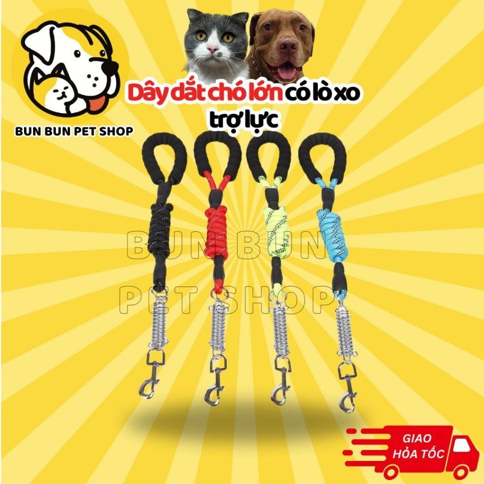 Dây dắt chó lớn có lò xo trợ lực