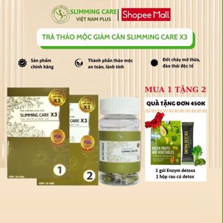  Combo 2 Hộp 15 & 30 Viên Thảo Mộc Giảm Cân Slimming Care X3  Tặng kèm viên rau củ Detox  