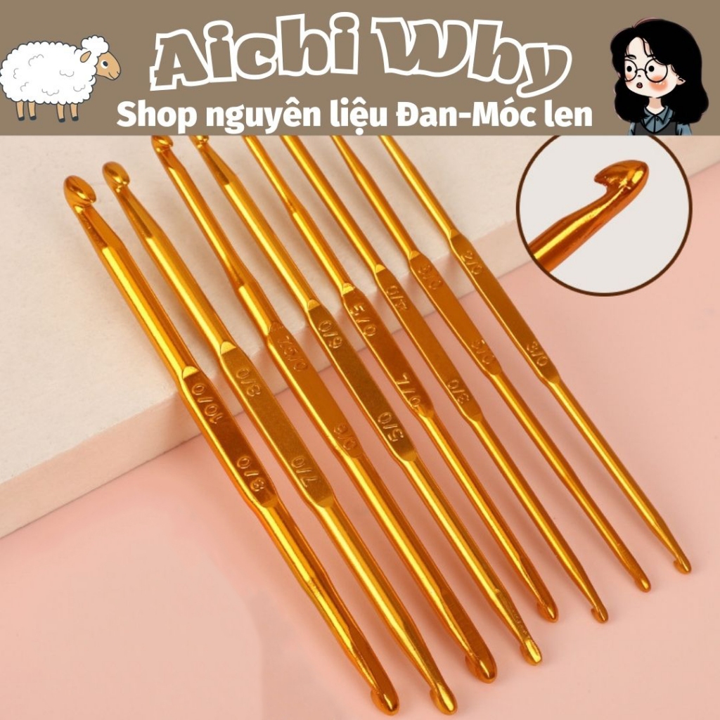 Kim móc len 2 đầu cán vàng