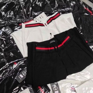 Quần baggy vải cạp viền